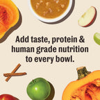 Healthy digestion dog food topper carton back view showing premium ingredients