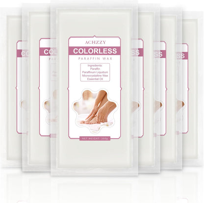 Achzzy natural paraffin wax refills six pack front view for deep skin hydration