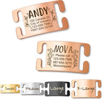 Anavia Slide On Silent Pet ID Tags, Fun Wild Flower Frame Design Personalized Engraved Plated Stainless Steel Cat Dog Name Tags, Glossy Customized Chew-Proof Quiet Dog Collar Tags (Small, Black) - Image 12