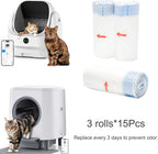 Forty five pack replacement trash bags packaging for automatic cat litter boxes