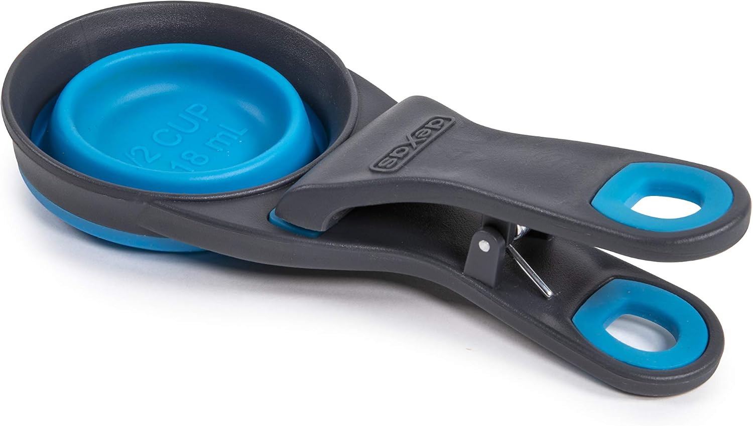 Dexas 3-in-1 pet food scoop with integrated bag clip