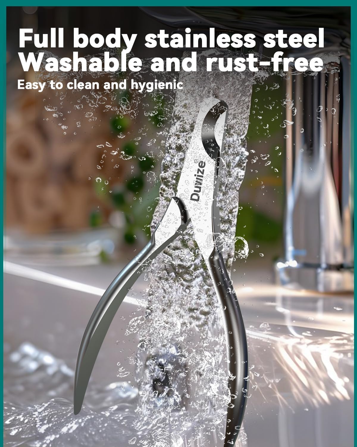 Duwize heavy duty pet nail clippers alongside the free polished file