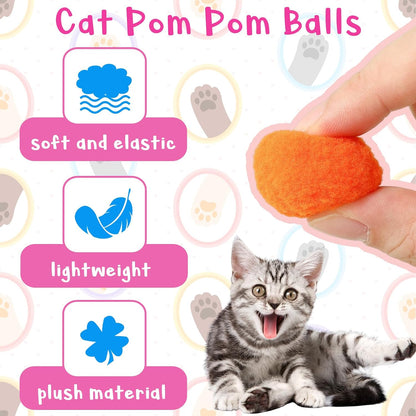 Macaroon color assortment of soft cat play balls