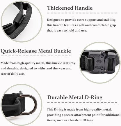 Black tactical military training collar for large dogs