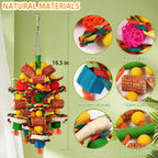 YIXUND bird toy showing wooden beads and corn husk