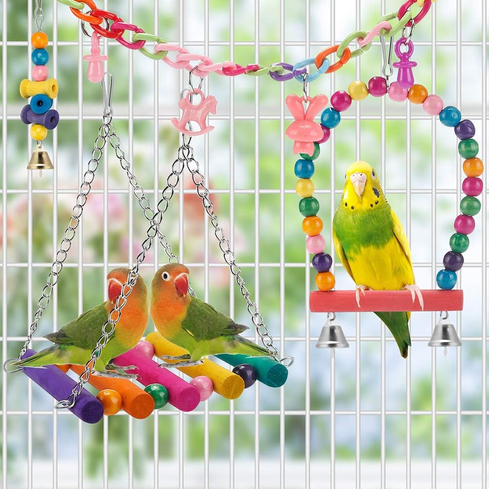 lovyoCoCo colorful bird chewing toys and blocks