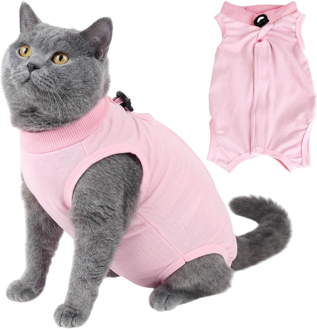 Cat Surgery Recovery Suit Female Medium, Kitten Onesie Bodysuit for Cat After Surgery, Cone of Shame Alternative Suit for Cat Anti Licking Spay Abdominal Wounds Skin Diseases Protection (Blue, M) - Image 9