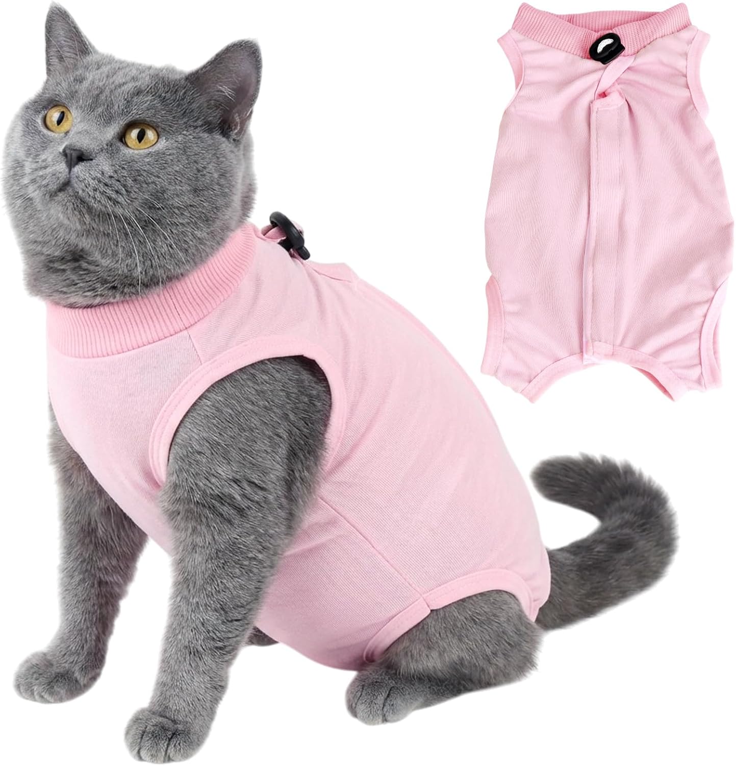 Cat Surgery Recovery Suit Female Medium, Kitten Onesie Bodysuit for Cat After Surgery, Cone of Shame Alternative Suit for Cat Anti Licking Spay Abdominal Wounds Skin Diseases Protection (Blue, M) - Image 9
