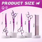Premium Japanese stainless steel dog grooming scissors by JASON in protective storage case