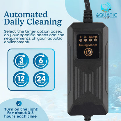 Packaging contents of the Aquatic Eden premium imported fish tank sterilizer light kit.