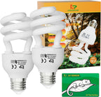 UVB Light for Reptiles 5.0: 15W UVA UVB Reptile Light Bulb 2 Pack, Tropical Reptile UVB Bulb Compact Fluorescent Terrarium Lamp,UVB Light Bulb for Chameleon Turtle Gecko Include UV Sensor Card - Image 12