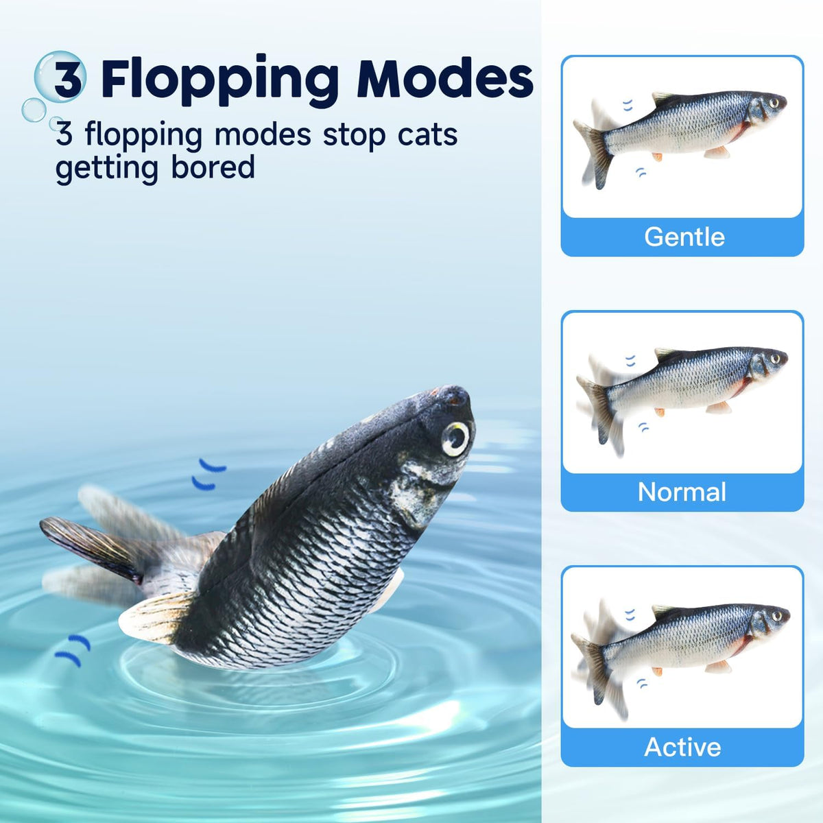 Side angle of the 10.5 inch moving kitten kicker toy for indoor cats