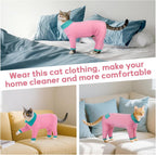 Cat in T'CHAQUE anti-licking shirt for skin issues
