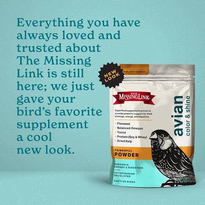 Close up view of authentic imported nutritional powder for captive bird species
