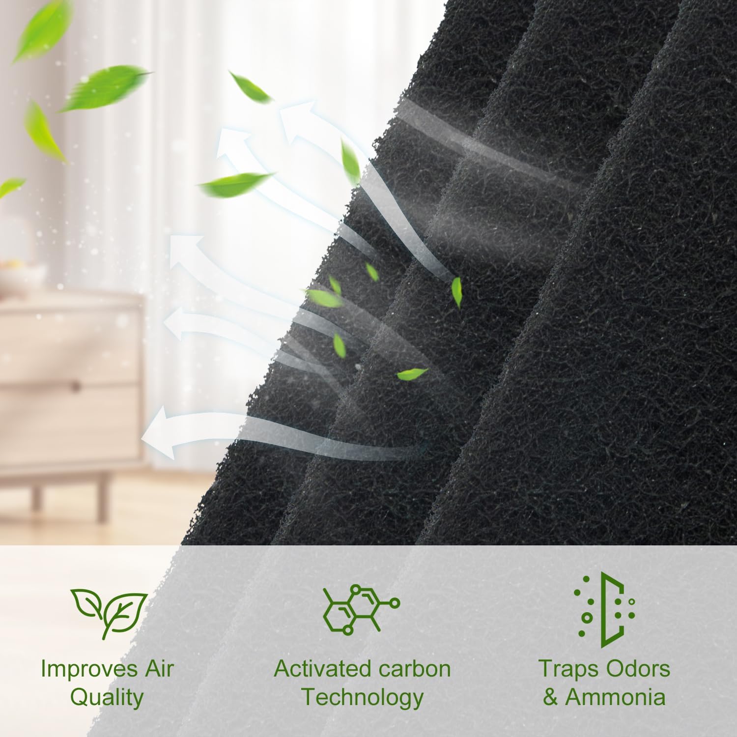 Replacement odor control air filters compatible with Van Ness cat boxes