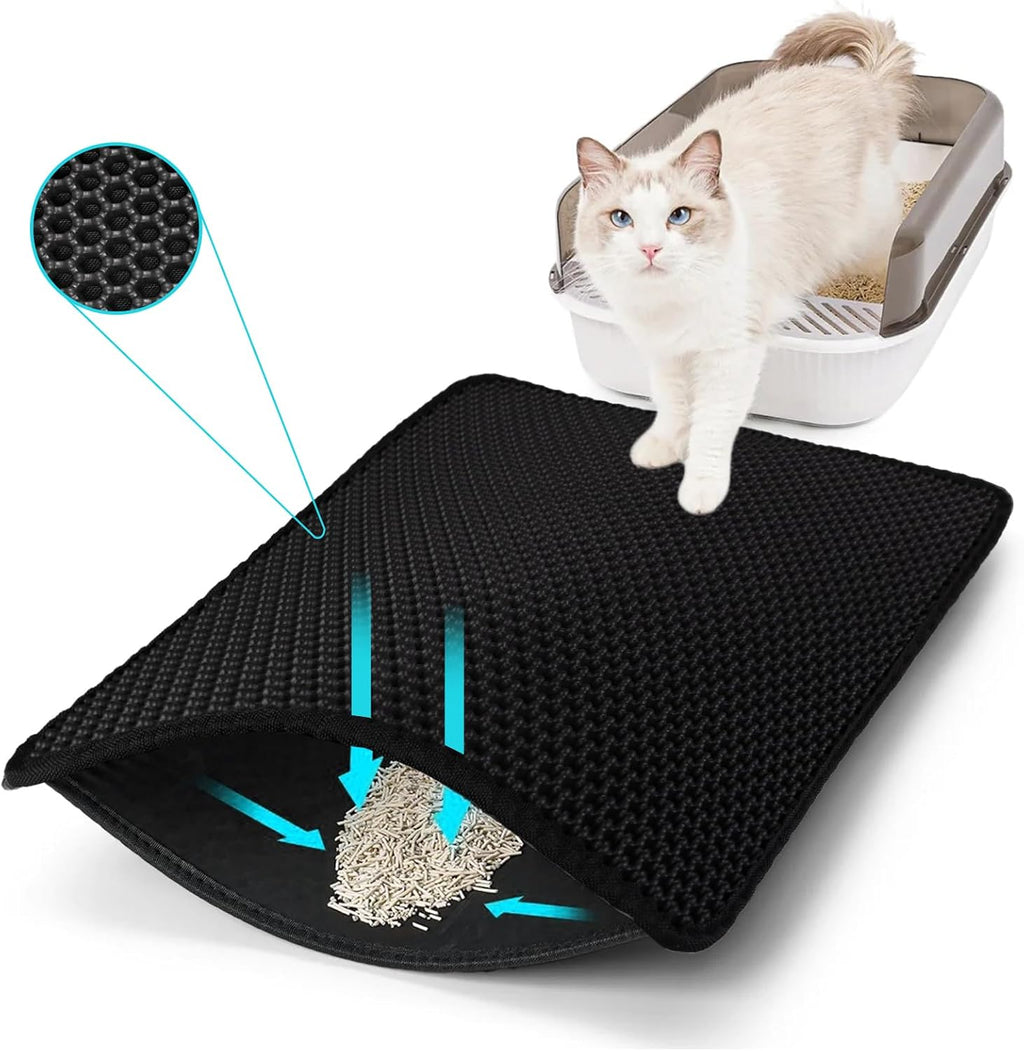 FADEYJ thirty by twenty four inch grey scatter control litter mat