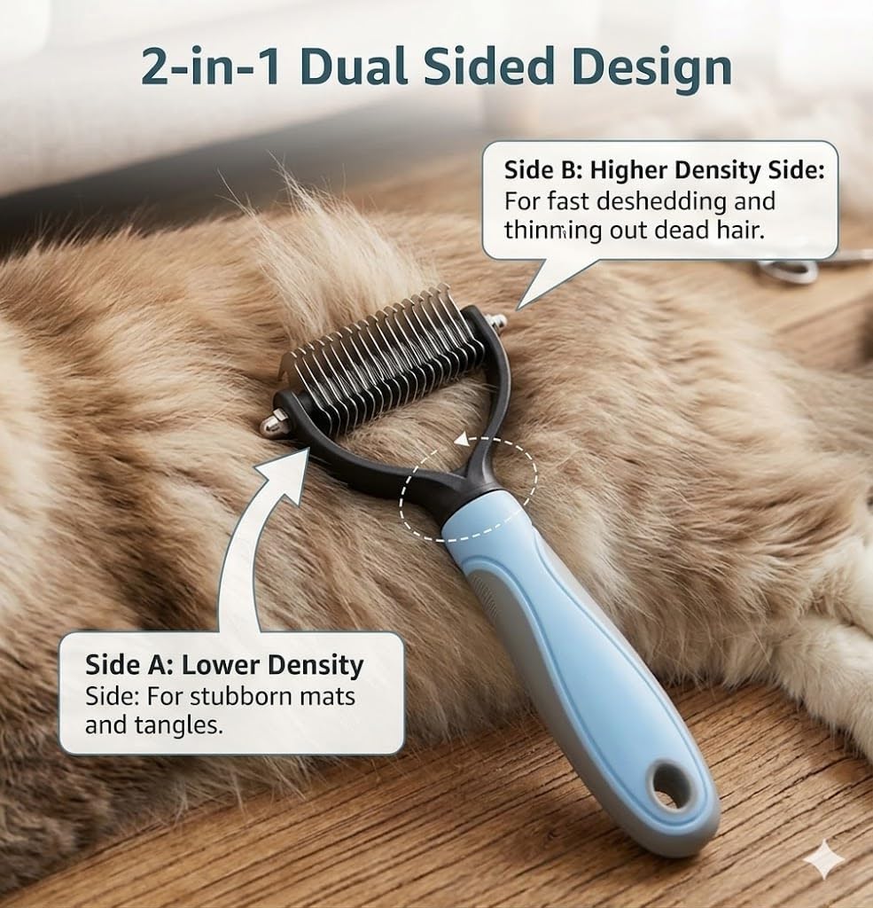 Professional grooming brush for thick coated dogs