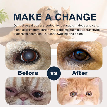 Close up view of the product label detailing usage directions for pet eye irritation.