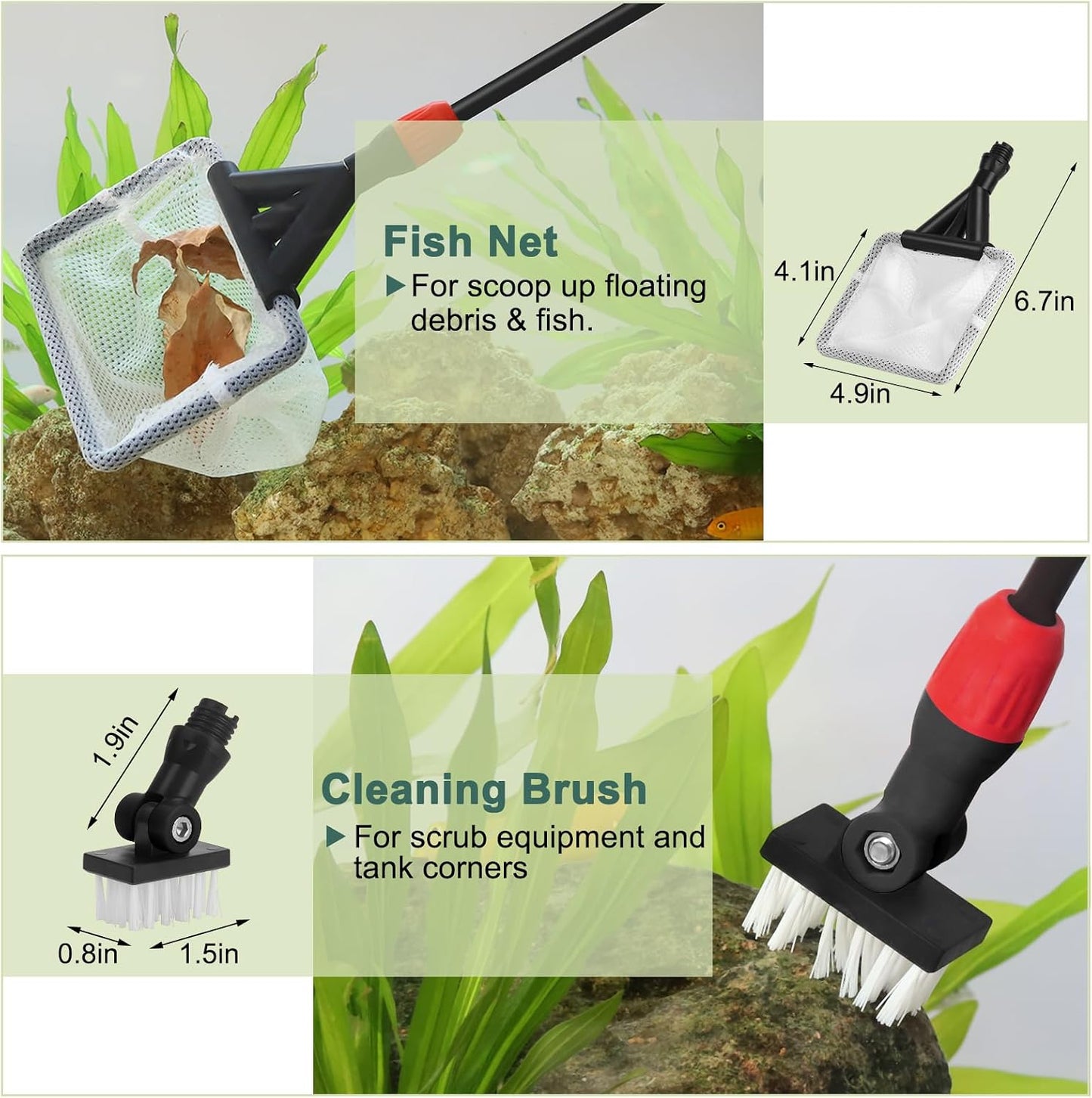 Hygger dual layer sponge scrubber attachment for acrylic tanks