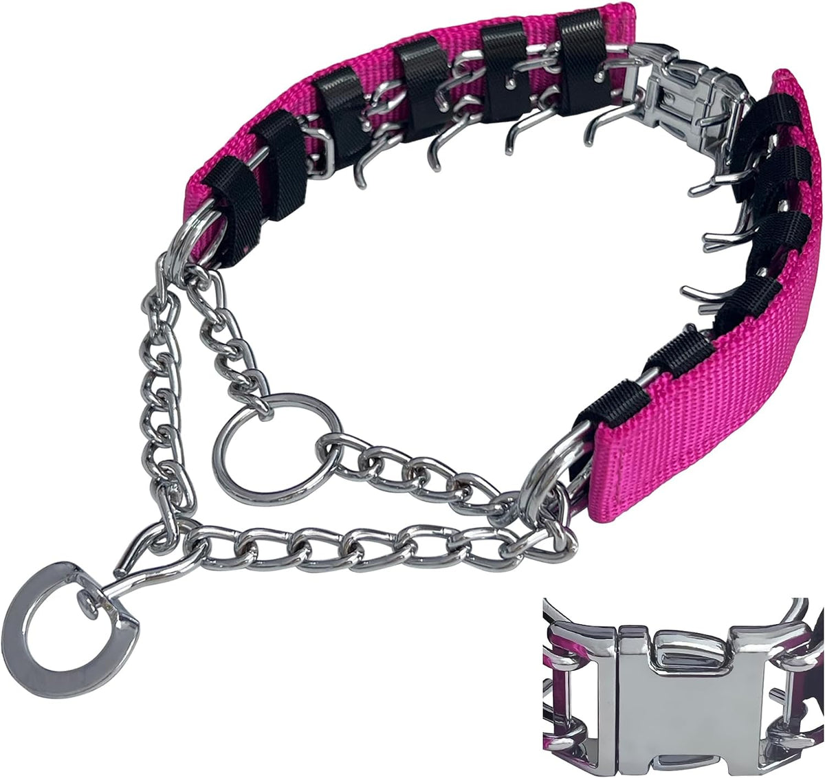 Prong Training Collar for Dogs, Adjustable Dog Pinch Collar with Quick Release Buckle, No Pull Collar for Small Medium Large Dogs, Extra Link and Caps - Image 9