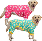 XPUDAC 2 pack dog pajamas front view on large breed dog