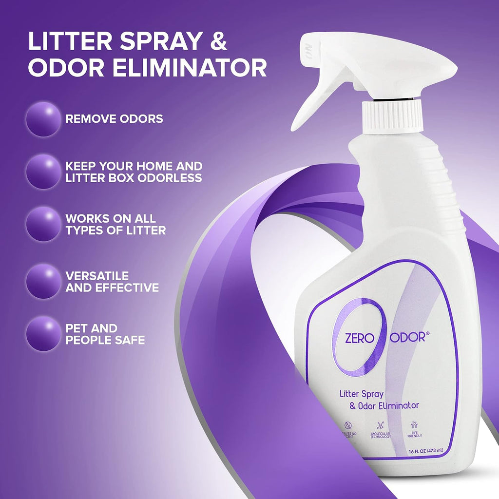 Zero Odor 16 fl oz bottle showing back instructions and features