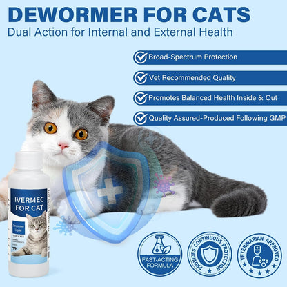 Natural homeopathic digestive cleanser for cats showing syringe applicator