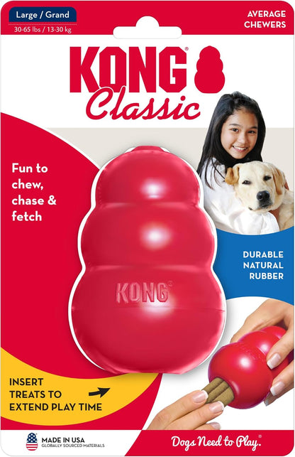 KONG Classic Stuffable Dog Toy - Fetch & Chew Toy for Dogs - Treat-Filling Capabilities & Erratic Bounce for Extended Play Time - Durable Natural Rubber Material - for Large Dogs - Image 10