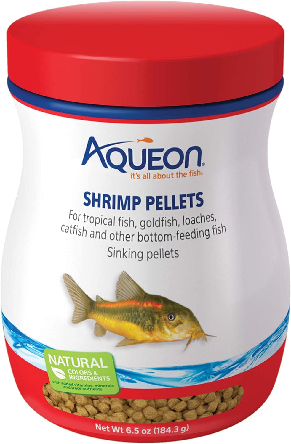 Aqueon Shrimp Pellets Sinking Food front view 6.5 ounces