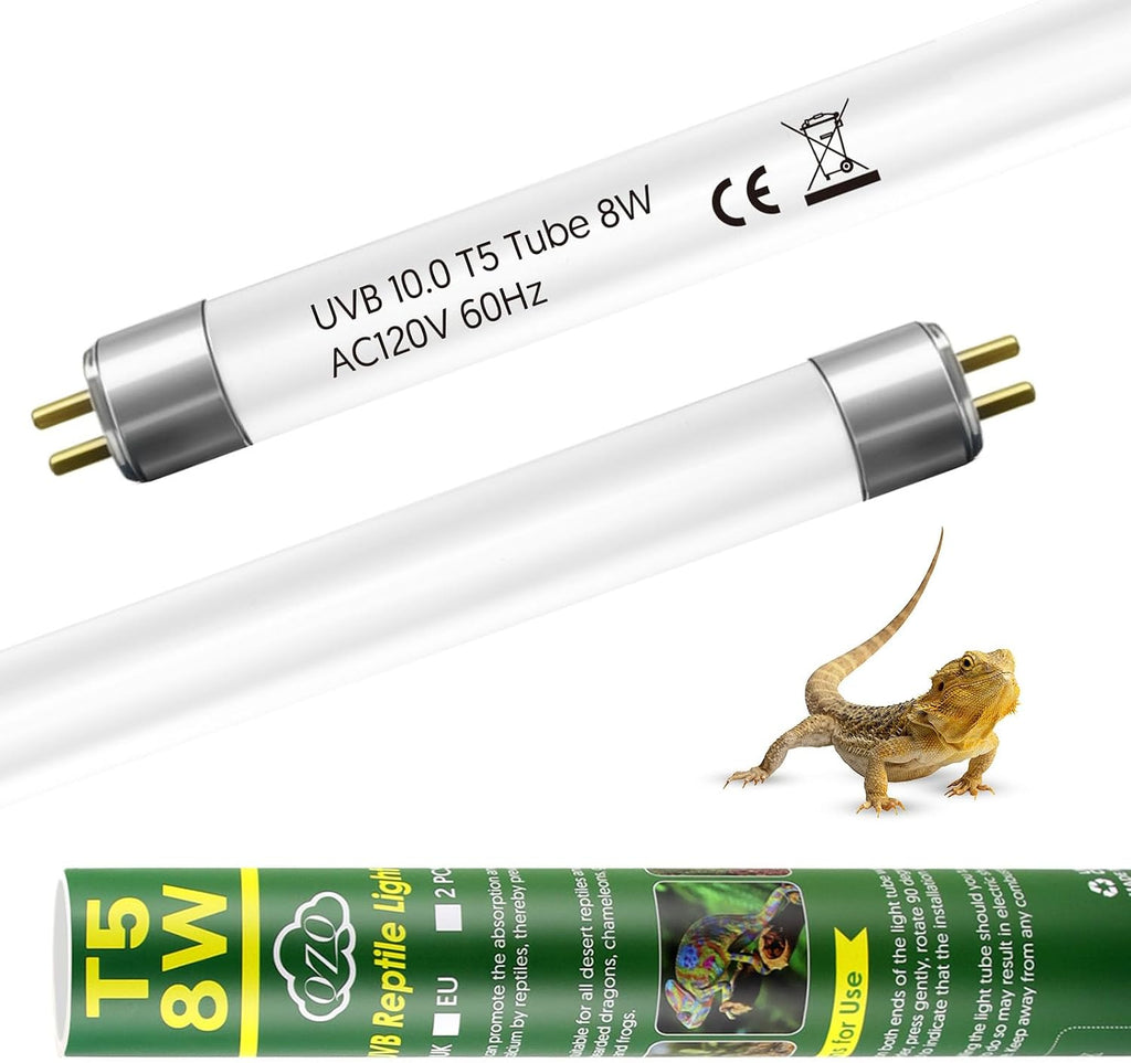 QZQ T5 UVB Reptile Light Fixture Combo Kit 8W, 10.0 UVB Light for Reptiles, Terrarium Hood Comes with Desert UVB Lamp for Bearded Dragon, Gecko, Tortoise, Lizard - Image 10