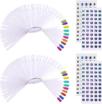 Upzigs fan shaped nail swatch sticks front view with number labels.