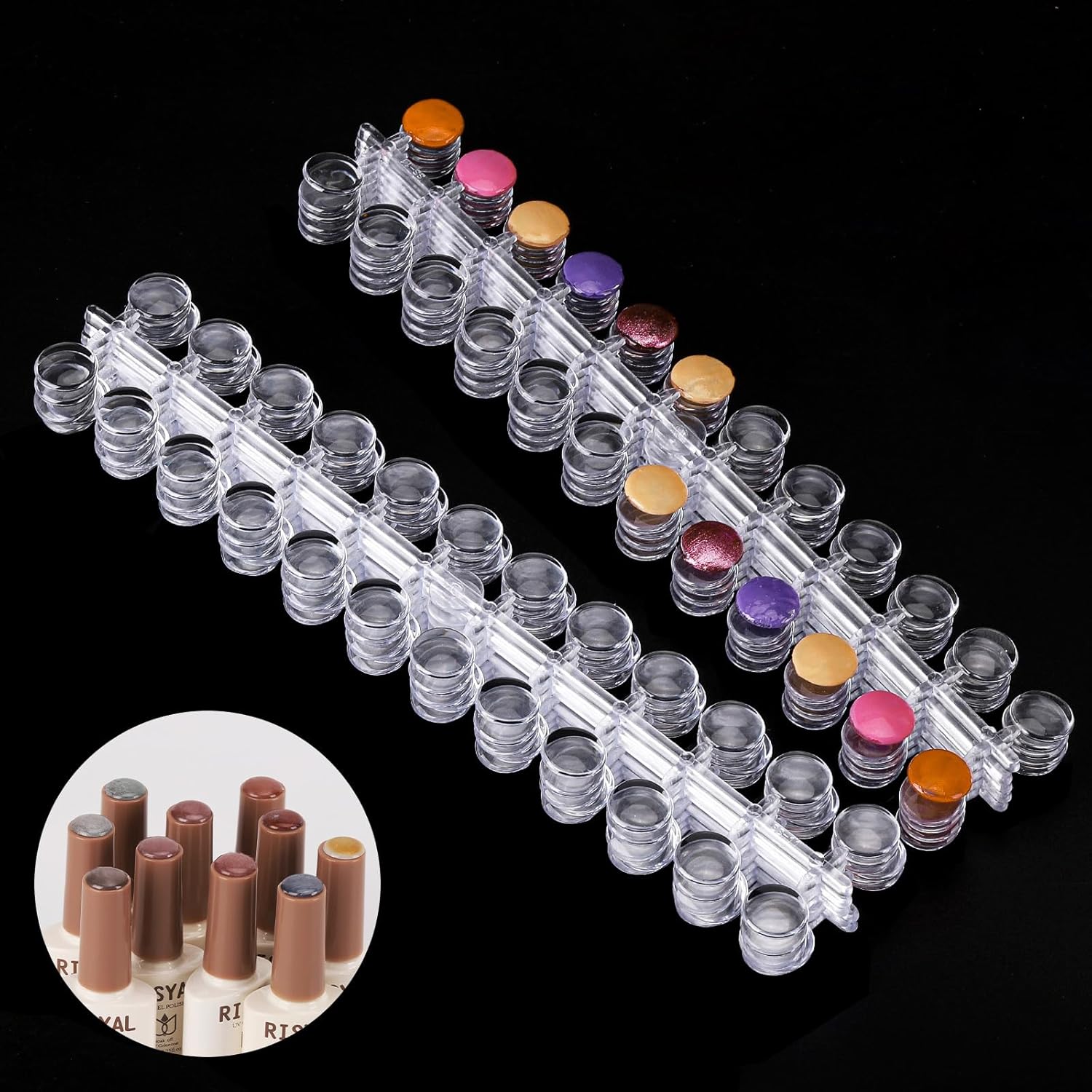 Tbestmax 240 Pcs Nail Polish Swatch Dots front view on white background