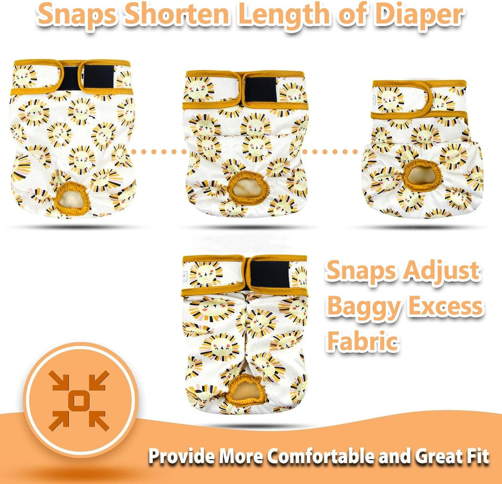 Langsprit dog diapers for female in period displaying absorbent fleece layers.