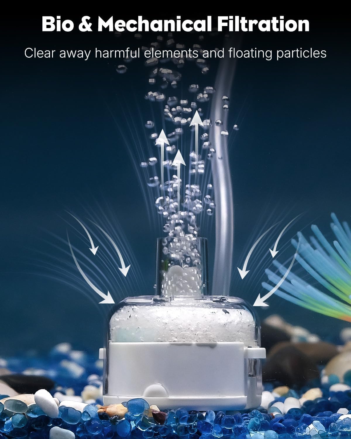 Pawfly ultra quiet thirty decibel aquarium bubbler with accessories