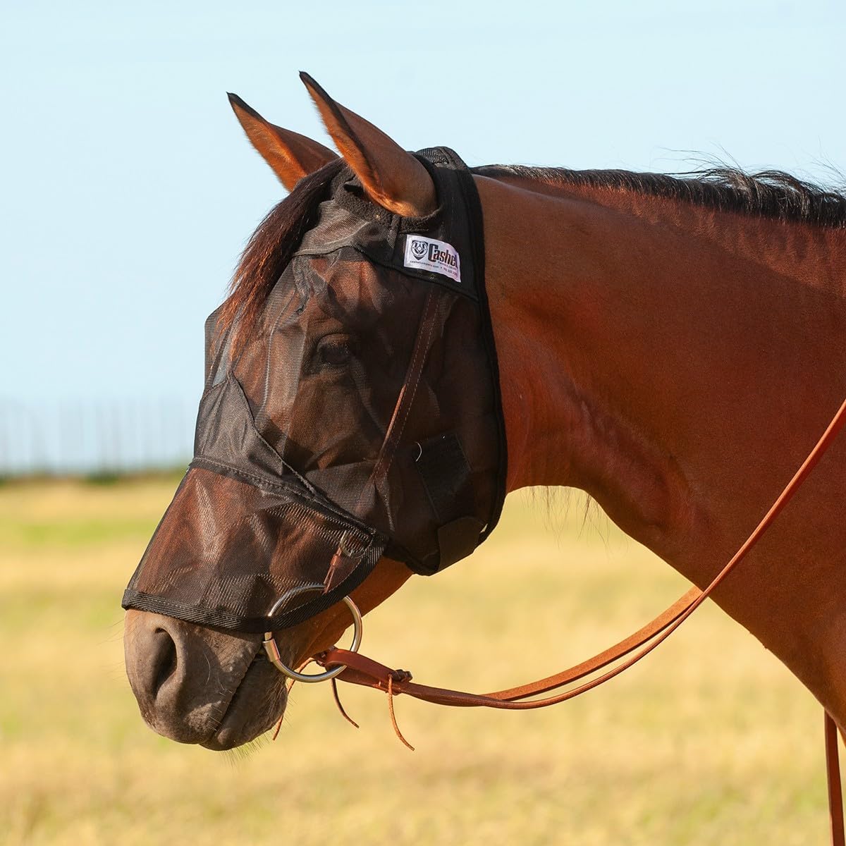 Cashel Quiet Ride Long Nose Horse Fly Mask black side view