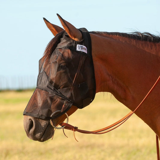 Cashel Quiet Ride Long Nose Horse Fly Mask black side view