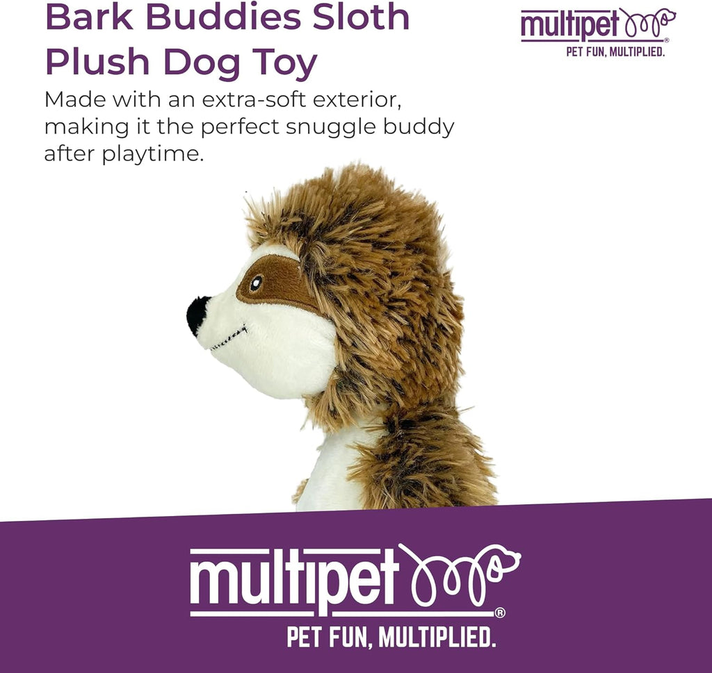Multipet sloth dog toy showing dangling arms and legs
