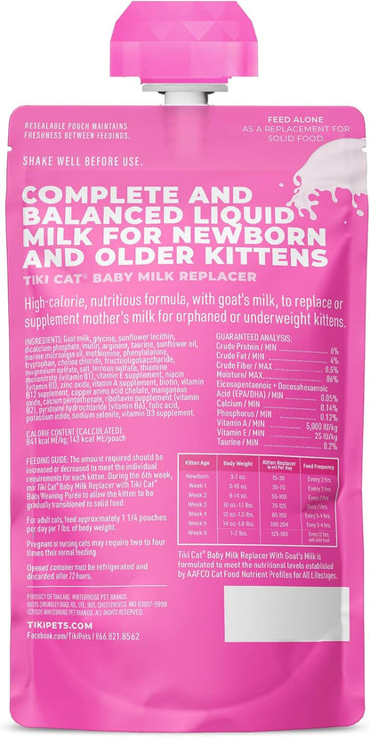 Tiki Pets authentic imported USA kitten milk replacement formula