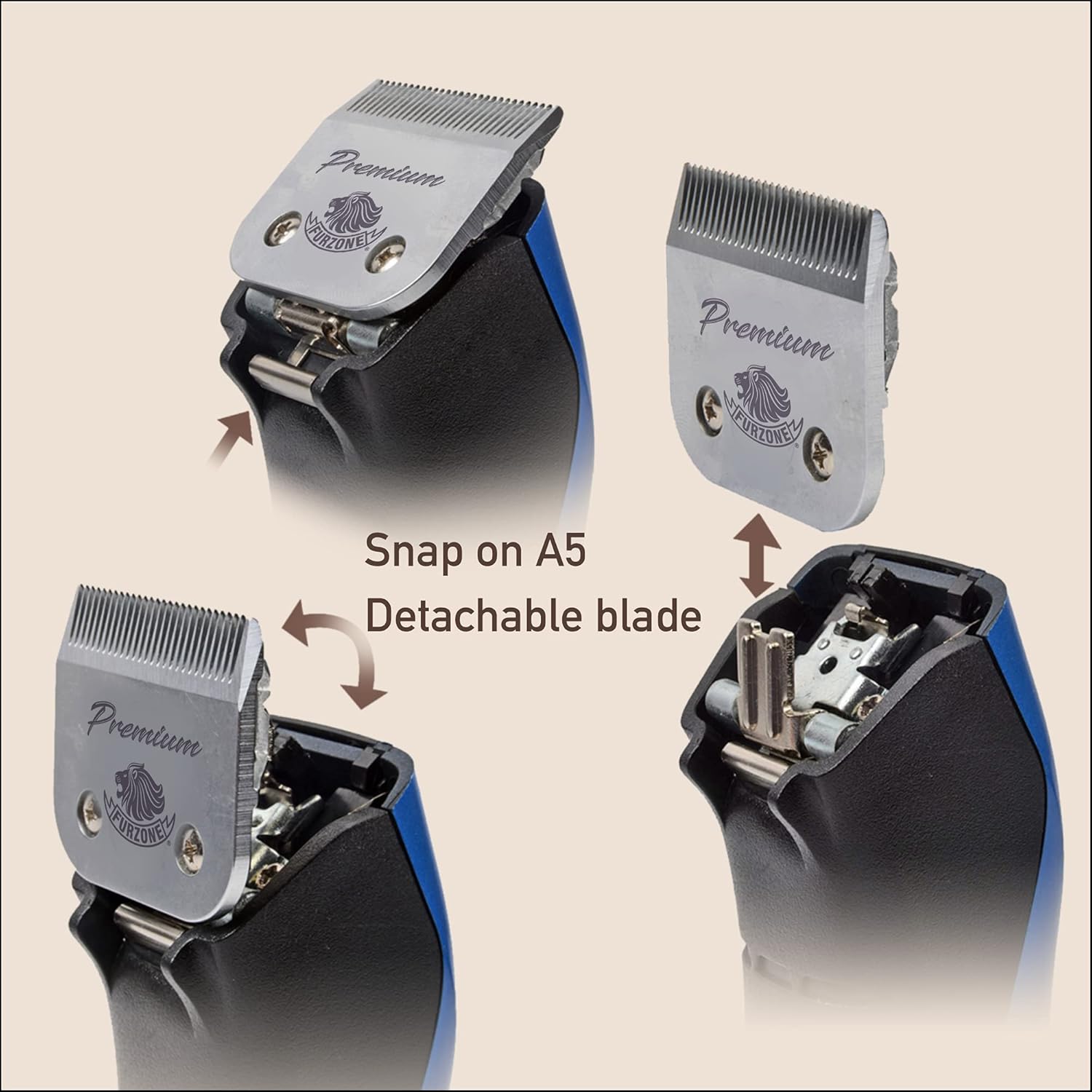 Furzone universal A5 compatible pet grooming clipper blade reverse side engineering