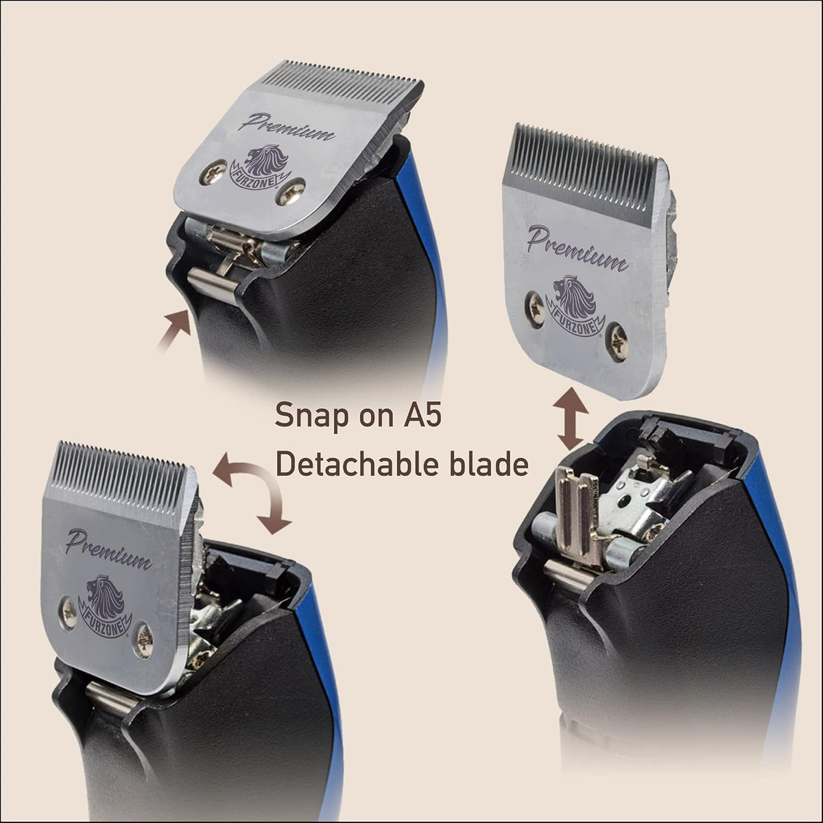 Furzone universal A5 compatible pet grooming clipper blade reverse side engineering