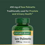 Nature's Bounty Saw Palmetto Support for Prostate and Urinary Health, Herbal Health Supplement, 450mg, 250 Capsules - Image 3