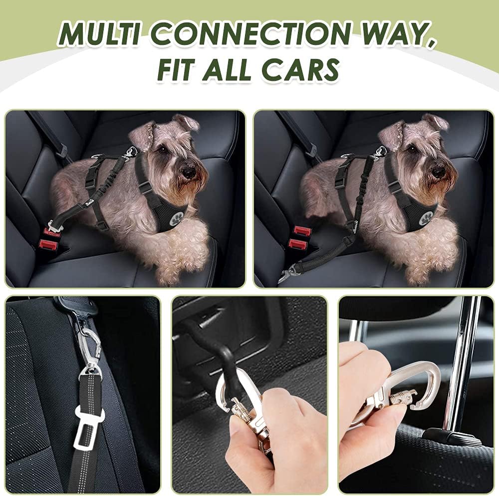Adjustable black mesh vest harness for dogs