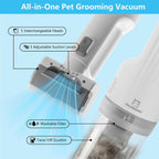 Portable cordless mini vacuum cleaner attachment cleaning pet fur from a fabric couch surface