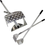 ActiveDogs heavy duty dog poop scooper with teeth front view for yard cleaning