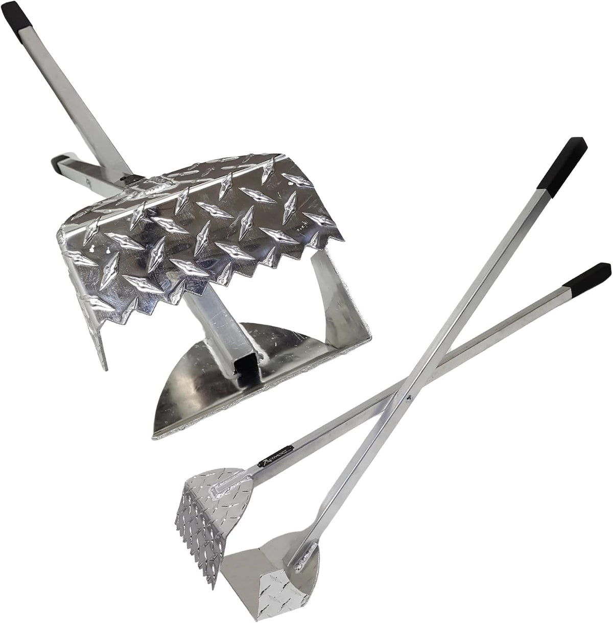 ActiveDogs heavy duty dog poop scooper with teeth front view for yard cleaning