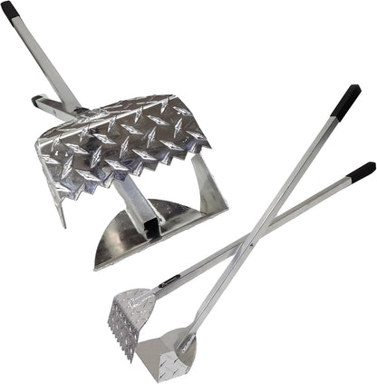 ActiveDogs heavy duty dog poop scooper with teeth front view for yard cleaning