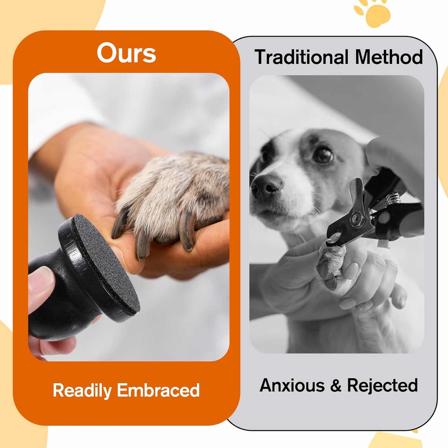 Educational view of how the Ybeaty scratch board maintains healthy dog paws