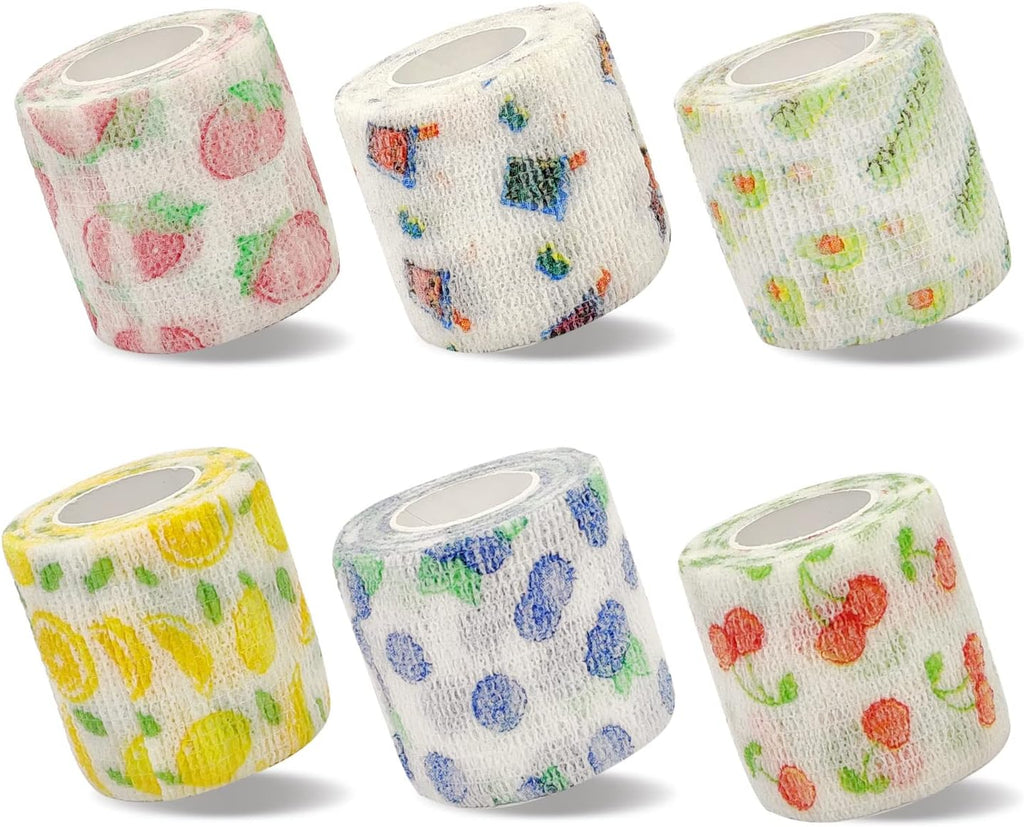 Safesense 6 Pack Vet Wrap 2 inch fruit pattern set