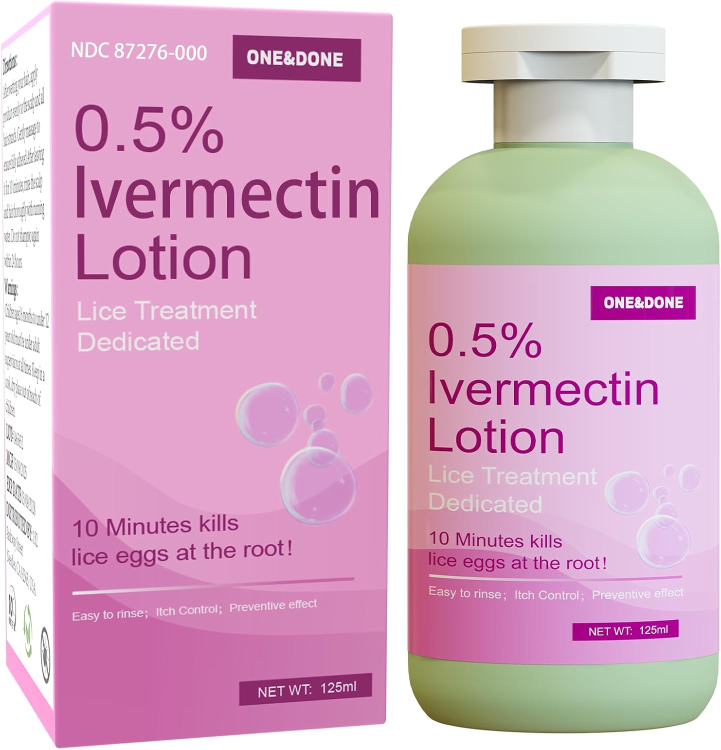 Taro ivermectin 0.5 percent lice treatment lotion front view bottle for head lice removal