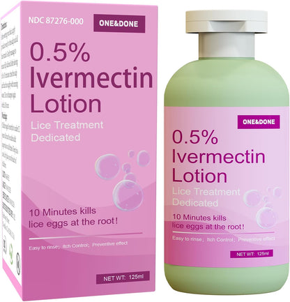 Taro ivermectin 0.5 percent lice treatment lotion front view bottle for head lice removal